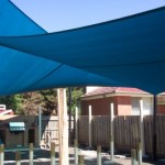 White Four Post Twisted Outdoor Entertainement Shade Sail